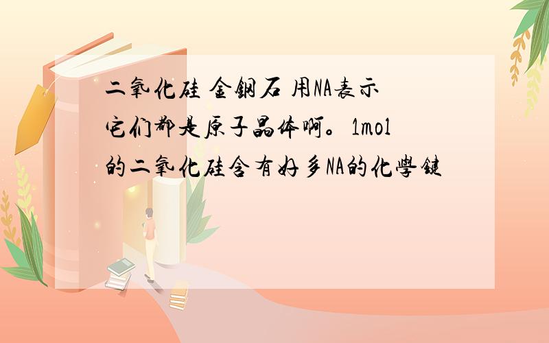 二氧化硅 金钢石 用NA表示它们都是原子晶体啊。1mol的二氧化硅含有好多NA的化学键