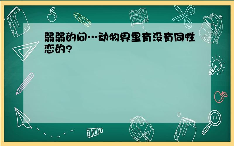 弱弱的问…动物界里有没有同性恋的?