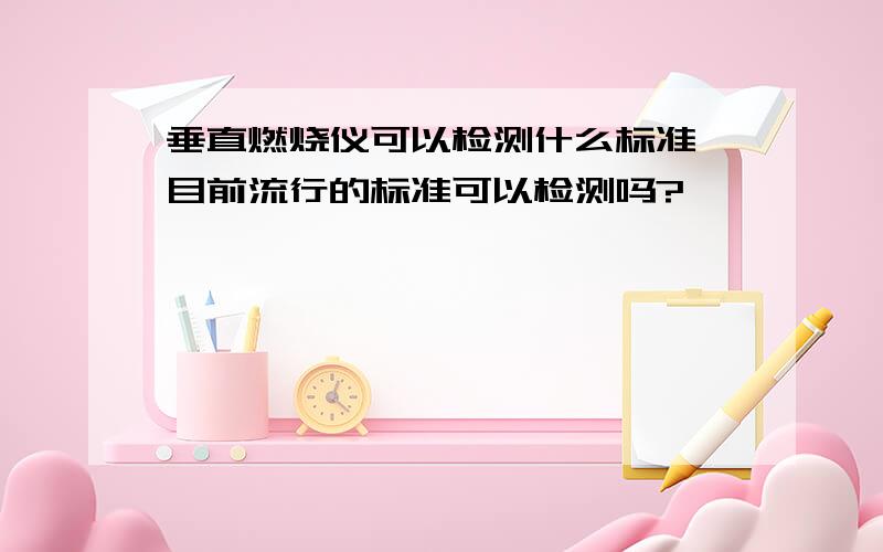 垂直燃烧仪可以检测什么标准,目前流行的标准可以检测吗?