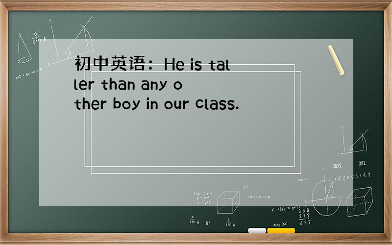 初中英语：He is taller than any other boy in our class.