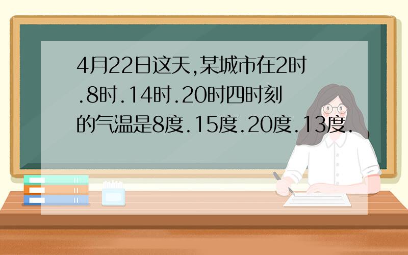 4月22日这天,某城市在2时.8时.14时.20时四时刻的气温是8度.15度.20度.13度.