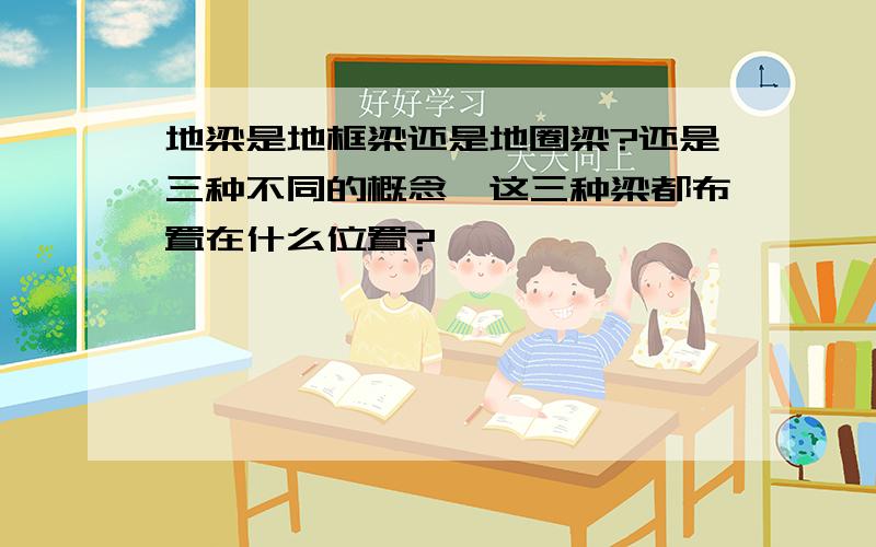 地梁是地框梁还是地圈梁?还是三种不同的概念,这三种梁都布置在什么位置?