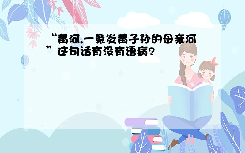 “黄河,一条炎黄子孙的母亲河”这句话有没有语病?