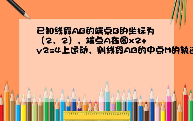 已知线段AB的端点B的坐标为（2，2），端点A在圆x2+y2=4上运动，则线段AB的中点M的轨迹方程为（　　）