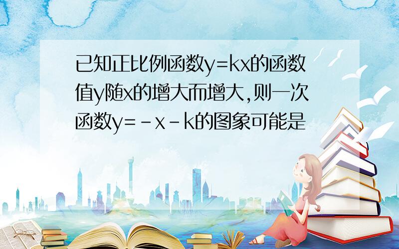 已知正比例函数y=kx的函数值y随x的增大而增大,则一次函数y=-x-k的图象可能是