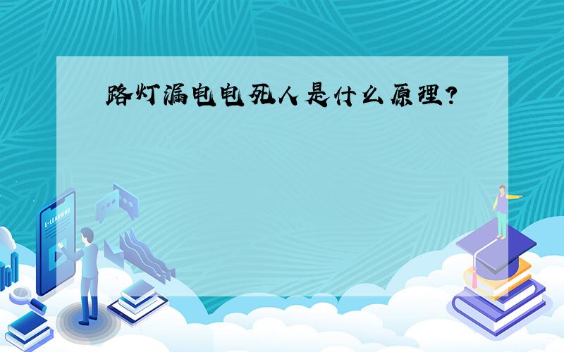 路灯漏电电死人是什么原理?