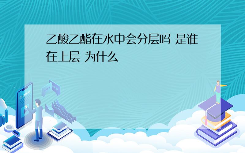 乙酸乙酯在水中会分层吗 是谁在上层 为什么