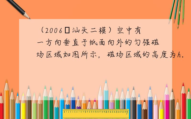 （2006•汕头二模）空中有一方向垂直于纸面向外的匀强磁场区域如图所示，磁场区域的高度为h．一质量为m的长方形金属线框a