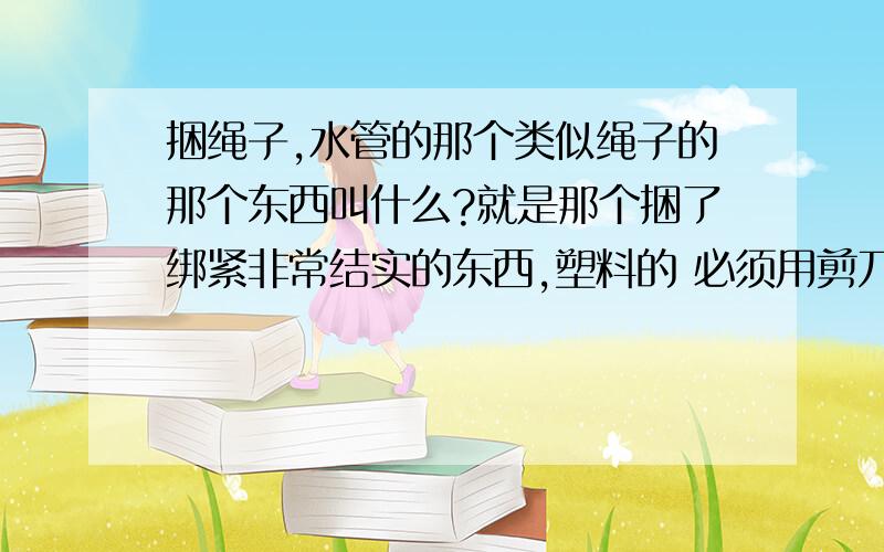 捆绳子,水管的那个类似绳子的那个东西叫什么?就是那个捆了绑紧非常结实的东西,塑料的 必须用剪刀才能剪开的