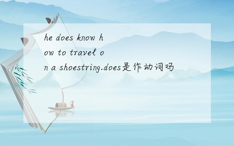 he does know how to travel on a shoestring.does是作动词吗