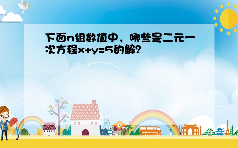 下面n组数值中，哪些是二元一次方程x+y=5的解？