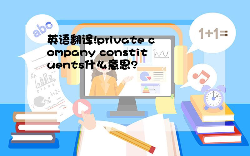 英语翻译!private company constituents什么意思?