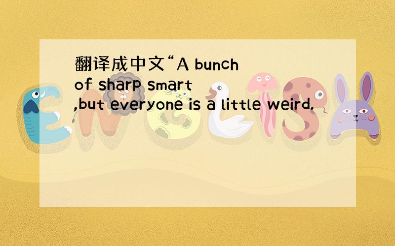 翻译成中文“A bunch of sharp smart,but everyone is a little weird.