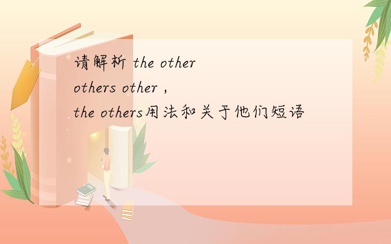 请解析 the other others other ,the others用法和关于他们短语