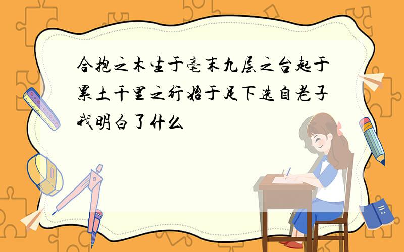 合抱之木生于毫末九层之台起于累土千里之行始于足下选自老子我明白了什么