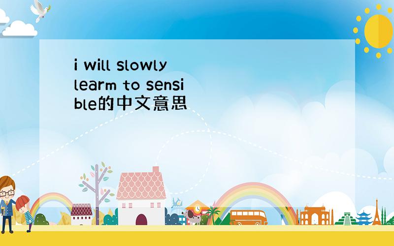 i will slowly learm to sensible的中文意思