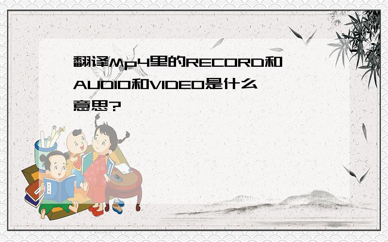 翻译Mp4里的RECORD和AUDIO和VIDEO是什么意思?