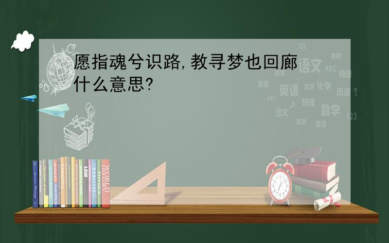 愿指魂兮识路,教寻梦也回廊 什么意思?