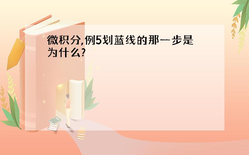 微积分,例5划蓝线的那一步是为什么?