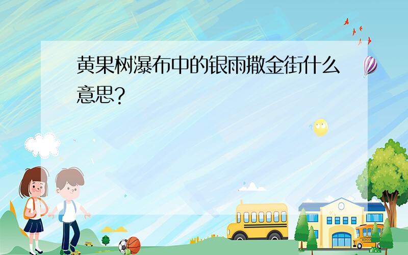 黄果树瀑布中的银雨撒金街什么意思?