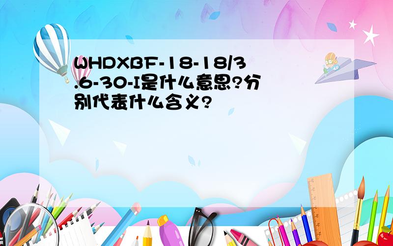 WHDXBF-18-18/3.6-30-I是什么意思?分别代表什么含义?