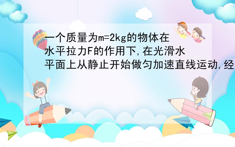 一个质量为m=2kg的物体在水平拉力F的作用下,在光滑水平面上从静止开始做匀加速直线运动,经过t=6s速度变为v=12m