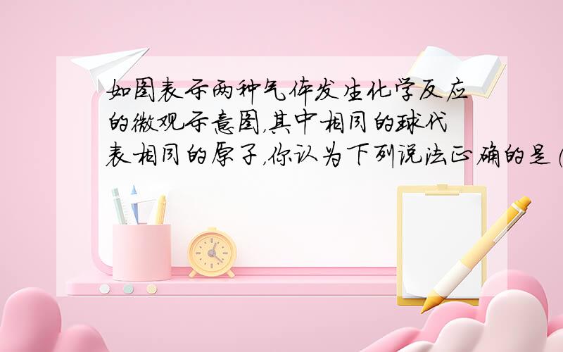 如图表示两种气体发生化学反应的微观示意图，其中相同的球代表相同的原子，你认为下列说法正确的是（　　）