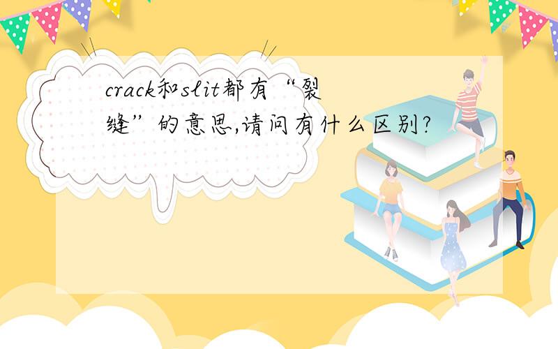 crack和slit都有“裂缝”的意思,请问有什么区别?