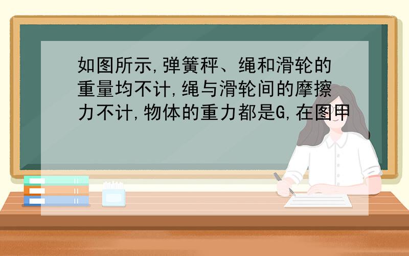 如图所示,弹簧秤、绳和滑轮的重量均不计,绳与滑轮间的摩擦力不计,物体的重力都是G,在图甲