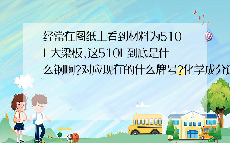 经常在图纸上看到材料为510L大梁板,这510L到底是什么钢啊?对应现在的什么牌号?化学成分这样的?