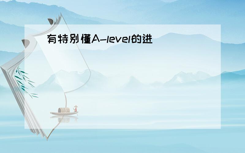 有特别懂A-level的进