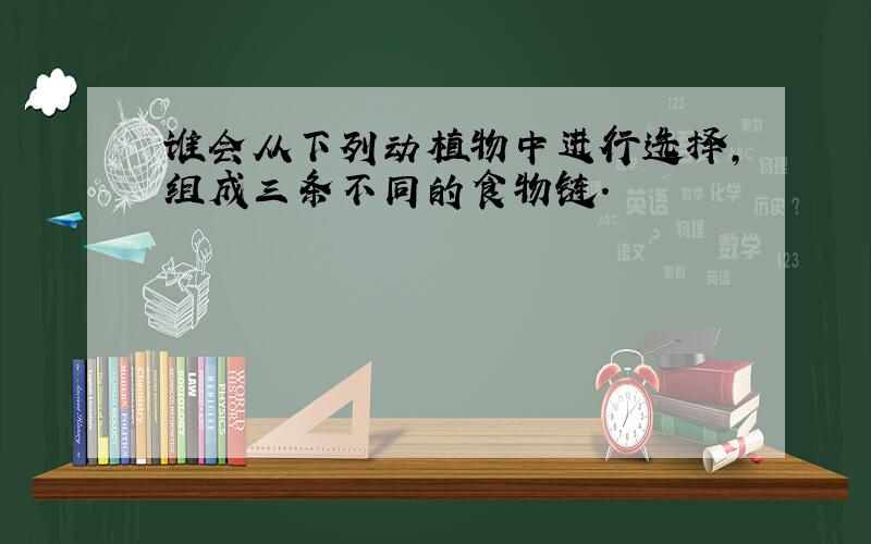 谁会从下列动植物中进行选择,组成三条不同的食物链.