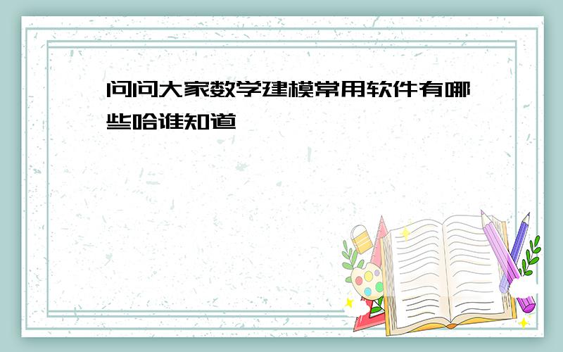 问问大家数学建模常用软件有哪些哈谁知道