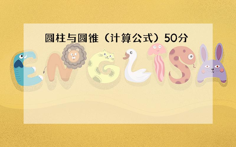 圆柱与圆锥（计算公式）50分