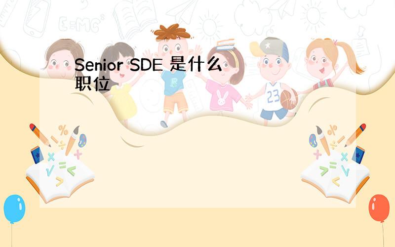 Senior SDE 是什么职位