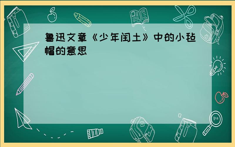 鲁迅文章《少年闰土》中的小毡帽的意思