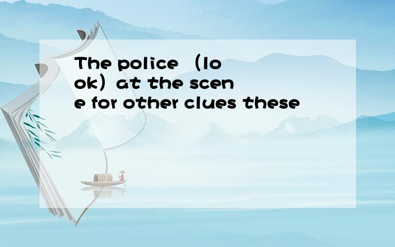 The police （look）at the scene for other clues these