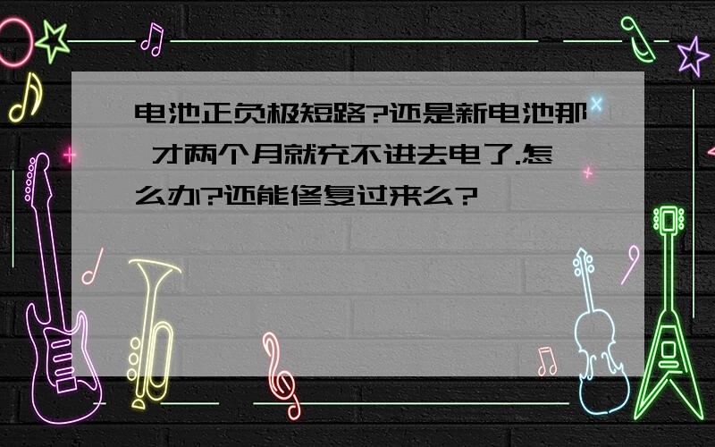 电池正负极短路?还是新电池那 才两个月就充不进去电了.怎么办?还能修复过来么?