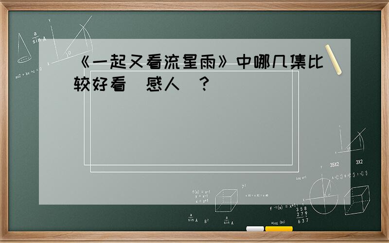 《一起又看流星雨》中哪几集比较好看（感人）?