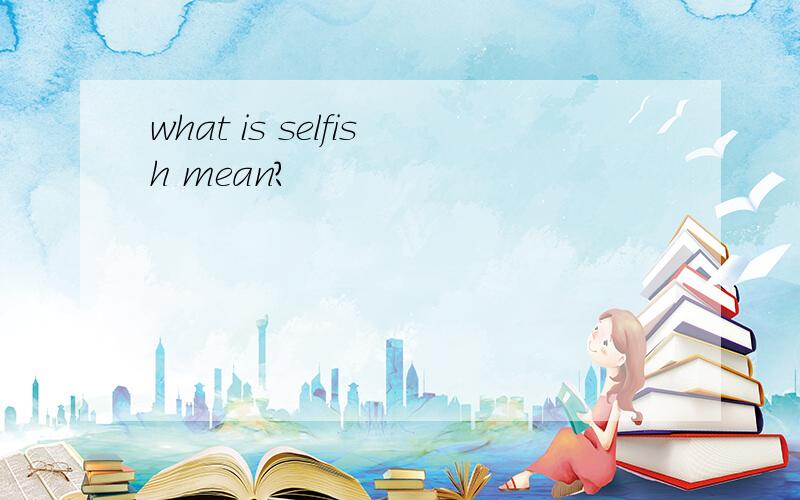 what is selfish mean?