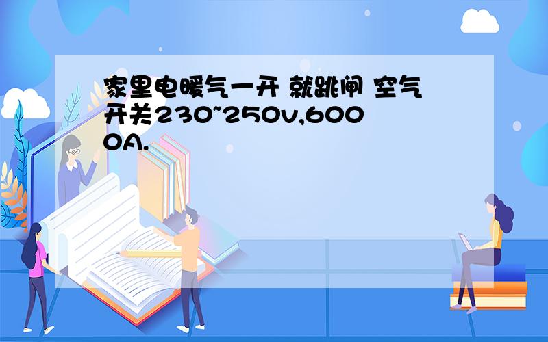 家里电暖气一开 就跳闸 空气开关230~250v,6000A.