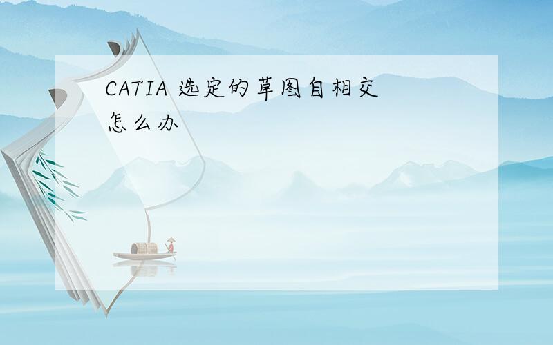 CATIA 选定的草图自相交怎么办