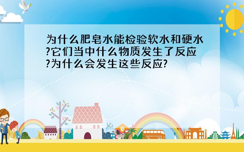 为什么肥皂水能检验软水和硬水?它们当中什么物质发生了反应?为什么会发生这些反应?