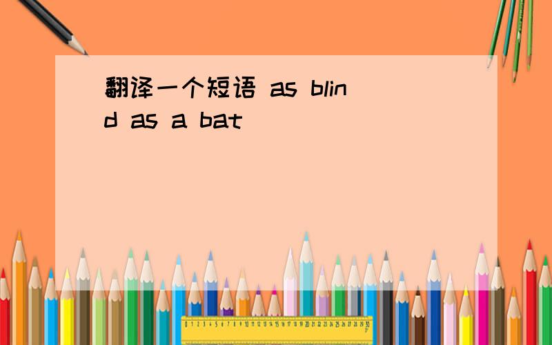 翻译一个短语 as blind as a bat