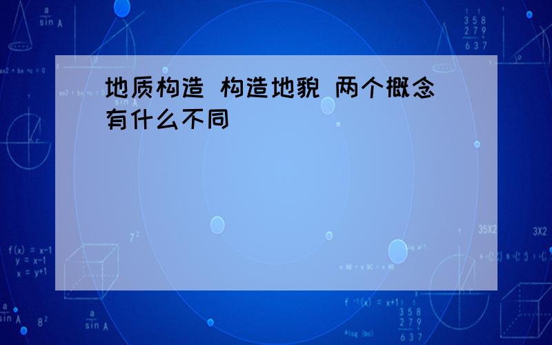 地质构造 构造地貌 两个概念有什么不同