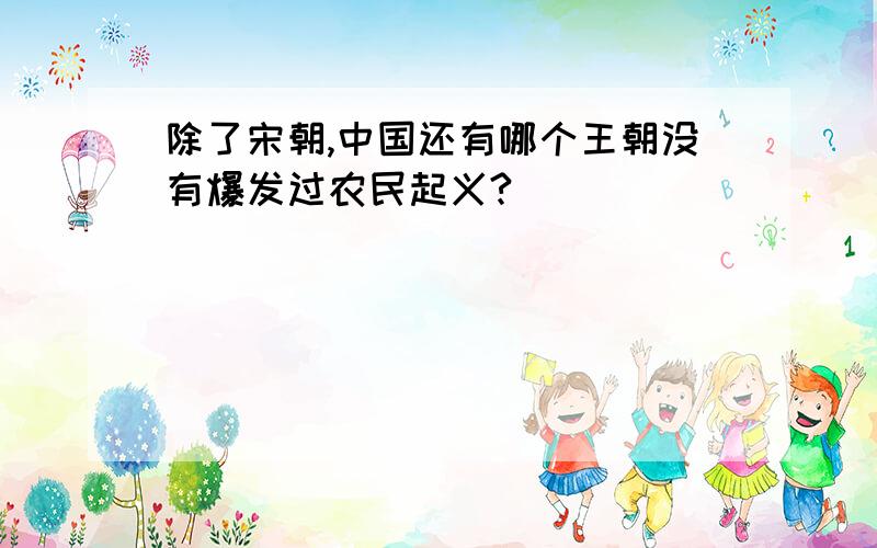 除了宋朝,中国还有哪个王朝没有爆发过农民起义?