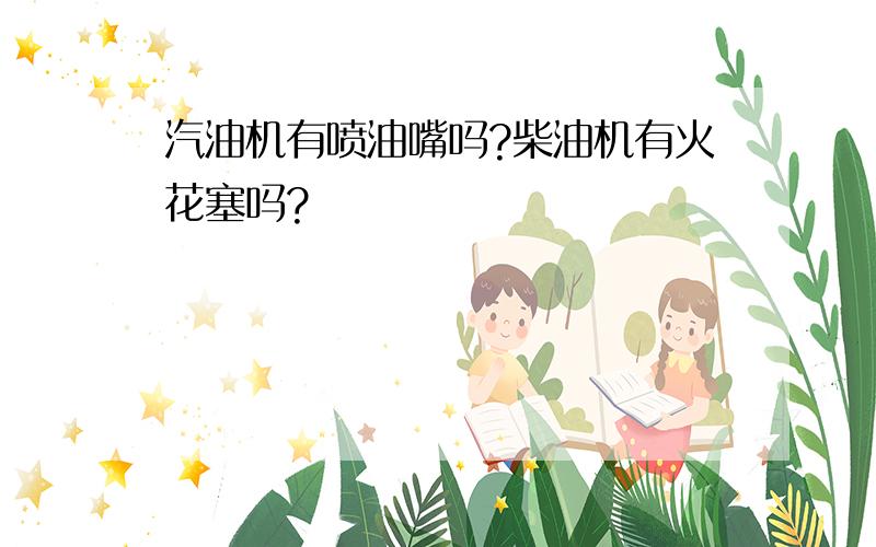 汽油机有喷油嘴吗?柴油机有火花塞吗?