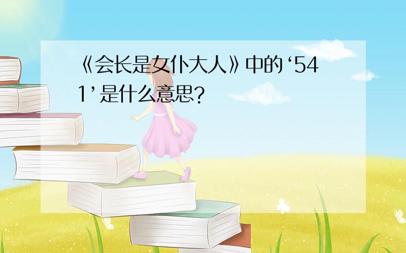 《会长是女仆大人》中的‘541’是什么意思?