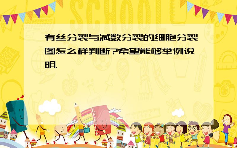 有丝分裂与减数分裂的细胞分裂图怎么样判断?希望能够举例说明.