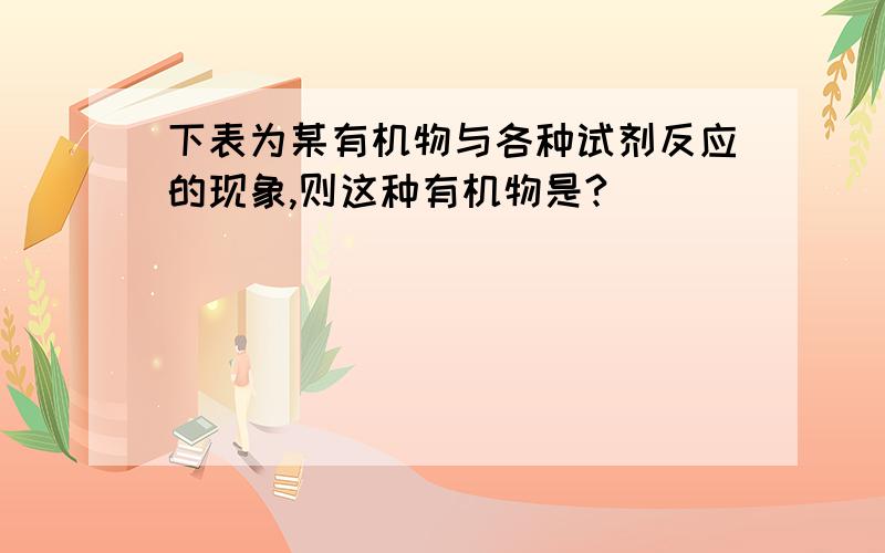 下表为某有机物与各种试剂反应的现象,则这种有机物是?